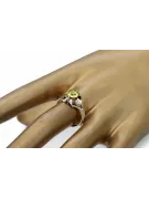 Желтый перидот 14-кв Желтое золото Кольцо Винтаж vrc377y